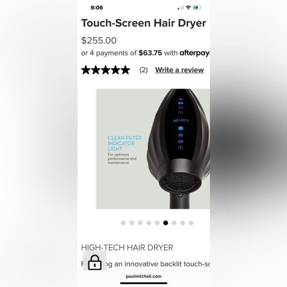 Nib paul mitchell neuro halo tourmaline touchscreen tech blow hair dryer/styler - Picture 6 of 12